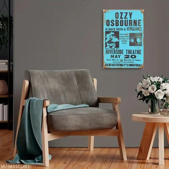 Metal Tin Sign • Ozzy Osbourne (Black Sabbath) • Back With A Vengeance • 1981 - Picture 2 of 10